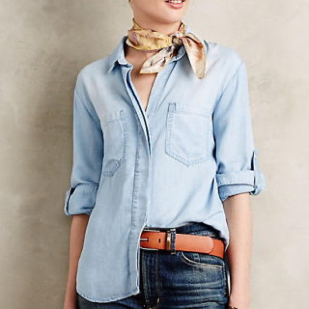 Cloth & Stone denim lightweight woven shirt
